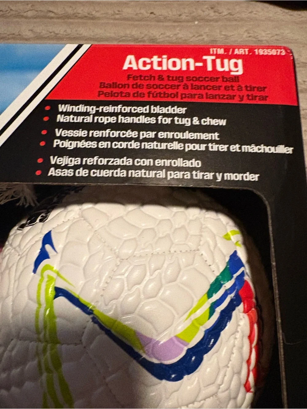 Source Unknown White Multicolor Titan-Paws Action-Tug Dog Soccer Ball Set